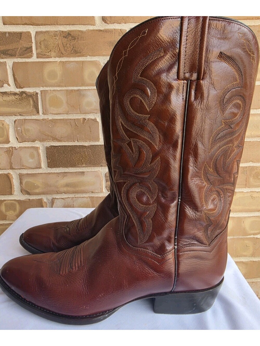 Dan Post Milwaukee Cowboy Boots 13 EW Brown Leather Western 2111R Mexico